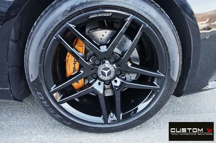 벤츠 S350D 블랙유광 휠도색 + 골드 캘리퍼 도색 / 용인 처인구