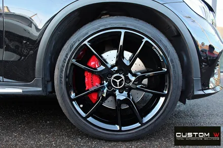 벤츠 GLC43 AMG 블랙유광 휠도색 + 레드 캘리퍼 도색 / 용인 처인구