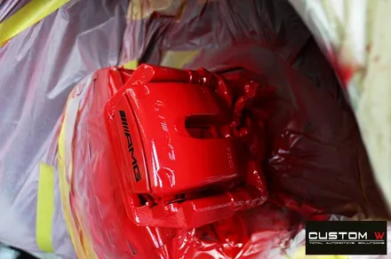 벤츠 A45 AMG 블랙 실버 투톤 무광 휠도색 + 레드 캘리퍼 도색 / 용인 처인구
