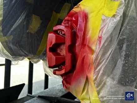 벤츠 E53 AMG 휠수리 후 블랙 실버 투톤 무광 휠도색 + 레드 캘리퍼 도색 / 용인 처인구