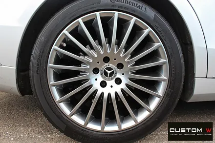 벤츠 S350 휠 상처 수리 후 고스트 크롬 휠도색 + 블랙 캘리퍼 도색 / 용인 처인구