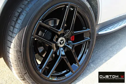 벤츠 GLE 350d 쿠페 블랙유광 휠도색 + 레드 캘리퍼 도색 / 용인 처인구