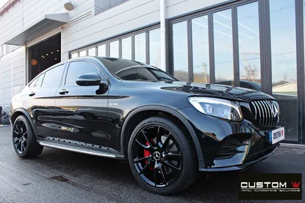 벤츠 GLC43 AMG 블랙유광 휠도색 + 레드 캘리퍼 도색 / 용인 처인구