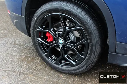 BMW X1 블랙유광 휠도색 + 레드 캘리퍼 도색 / 용인 처인구