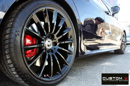 벤츠 CLS450 블랙유광 휠도색 + 레드 캘리퍼 도색 / 용인 처인구