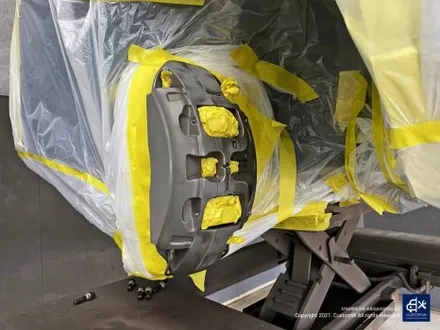 벤츠 GLE53 AMG 휠수리 후 블랙유광 휠도색 & 레드 캘리퍼 도색 / 용인 처인구