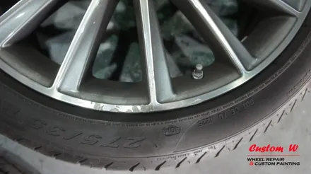 벤츠 S500 상처난 휠 다른 휠과의 이질감없도록 다이아몬드컷팅 휠수리. / 용인 처인구