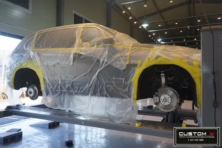 BMW X5 30D 블랙 유광 휠도색 + 레드 캘리퍼도색. / 용인 처인구