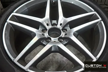 벤츠 S350D 블랙유광 휠도색 + 골드 캘리퍼 도색 / 용인 처인구