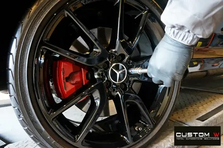 벤츠 E43 AMG 블랙유광 휠 도색 / 용인 처인구