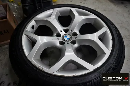 BMW X6 휠 상처 수리 후 실버 휠도색 복원 / 용인 처인구