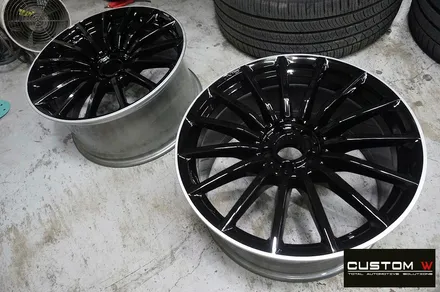 벤츠 GT43 AMG 블랙실버 유광 투톤 휠도색 + 카본 세라믹 골드 캘리퍼 도색 / 용인 처인구