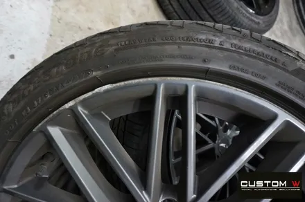 제네시스 G70 휠 상처 수리 후 블랙유광 휠도색 + 레드 캘리퍼 도색 / 용인 처인구