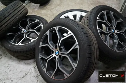 BMW X1 블랙유광 휠도색 + 레드 캘리퍼 도색 / 용인 처인구