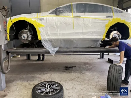 벤츠 신형 GT43 AMG 블랙유광 휠도색 + 애시드 그린 캘리퍼 도색 / 용인 처인구