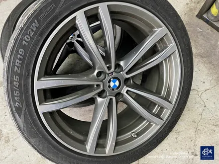 BMW 730Ld 박리 후 블랙유광 휠도색 + 블루 캘리퍼 도색 / 용인 처인구