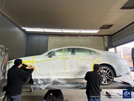 벤츠 CLS53 AMG 블랙실버 투톤 유광 휠도색 + 레드 캘리퍼 도색 / 용인 처인구