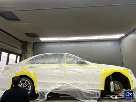 벤츠 C43 AMG 블랙 실버 투톤 유광 휠도색 + 레드 캘리퍼 도색 / 용인 처인구