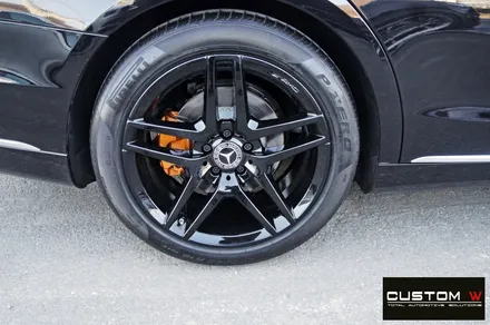 벤츠 S350D 블랙유광 휠도색 + 골드 캘리퍼 도색 / 용인 처인구