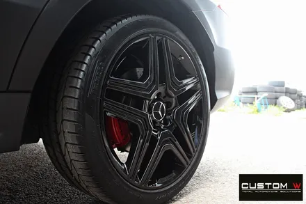 벤츠 ML63 AMG 블랙유광 휠도색 + 레드 캘리퍼 도색 / 용인 처인구