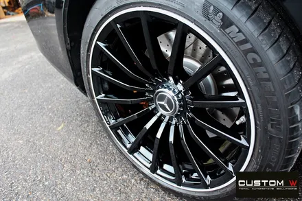 벤츠 GT43 AMG 블랙실버 유광 투톤 휠도색 + 카본 세라믹 골드 캘리퍼 도색 / 용인 처인구