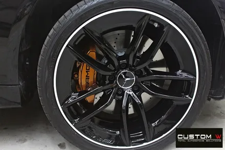 벤츠 CLS53 AMG 블랙실버 투톤 유광 휠도색 + 카본 세라믹 골드 캘리퍼 도색 / 용인 처인구