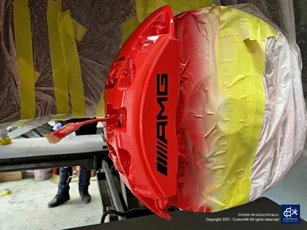 벤츠 GLE53 AMG 블랙유광 휠도색 + 레드 캘리퍼 도색 / 용인 처인구