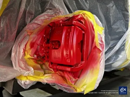 벤츠 E53 AMG 휠수리 후 블랙 실버 투톤 무광 휠도색 + 레드 캘리퍼 도색 / 용인 처인구