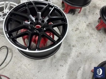 벤츠 GLE63 AMG 휠 도색 불량 재작업 약품 박리 제거 후, 사틴 블랙 + 실버 투톤 휠도색 + 레드 캘리퍼 도색 / 용인 처인구