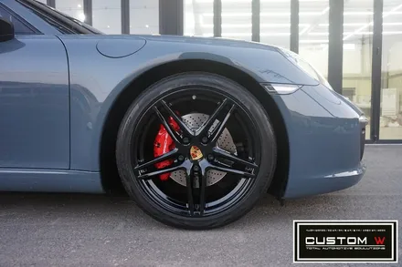포르쉐 911 카레라 991 MK2 블랙유광 휠도색 , 레드 캘리퍼 도색. 커스텀W CUSTOM W / 용인 처인구