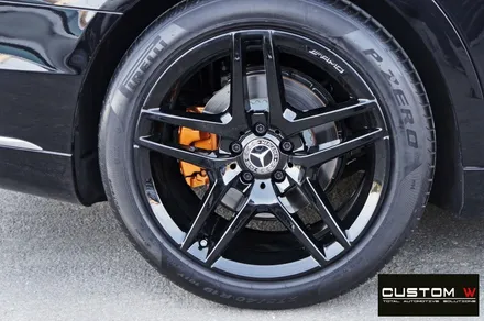 벤츠 S350D 블랙유광 휠도색 + 골드 캘리퍼 도색 / 용인 처인구
