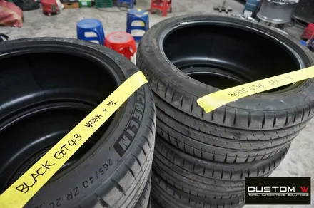 벤츠 GT43 AMG 2대 작업 블랙유광 휠도색 + 골드 캘리퍼 도색/ 무광블랙실버 투톤 휠도색 + 골드 캘리퍼 도색 / 용인 처인구