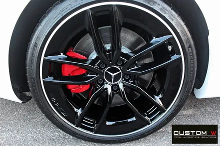 벤츠 E53 AMG  블랙 실버 유광 투톤 휠도색 + 레드 캘리퍼 도색 / 용인 처인구