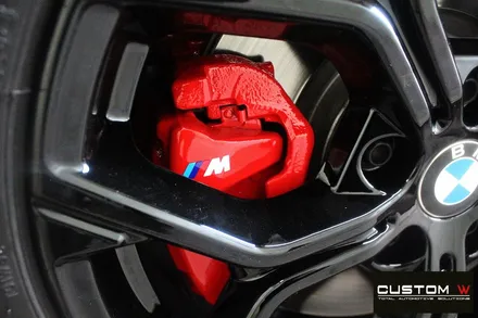 BMW X1 블랙유광 휠도색 + 레드 캘리퍼 도색 / 용인 처인구
