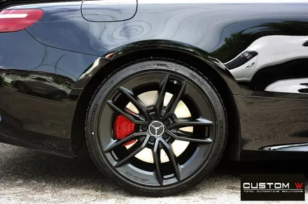 벤츠 E53 AMG 무광 블랙 휠도색 + 레드 캘리퍼 도색 / 용인 처인구