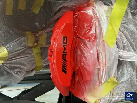 벤츠 E53 AMG 휠수리 후 블랙 실버 투톤 무광 휠도색 + 레드 캘리퍼 도색 / 용인 처인구