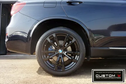 BMW X5 40D 부식이 심한 캘리퍼 부식 녹 제거후, 캘리퍼 도색 / 휠상처 수리후, 블랙유광 휠도색 까지.! 커스텀W / 용인 처인구