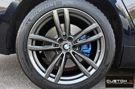 BMW G12 740Li 휠 상처 수리 후 건메탈 휠도색 + 블루 캘리퍼 도색 / 용인 처인구