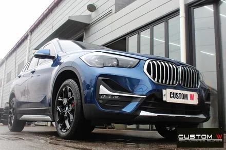 BMW X1 블랙유광 휠도색 + 레드 캘리퍼 도색 / 용인 처인구