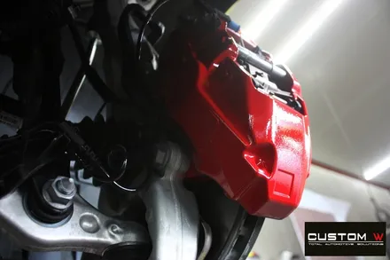 벤츠 E53 AMG 블랙 실버 투톤 유광 휠도색 + 레드 캘리퍼 도색 / 용인 처인구