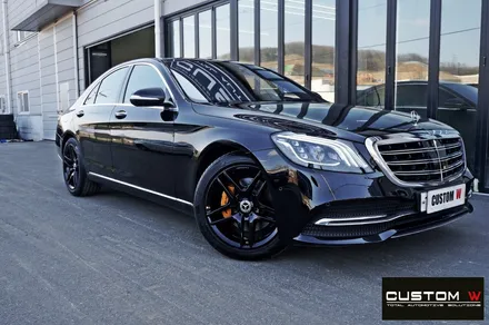 벤츠 S350D 블랙유광 휠도색 + 골드 캘리퍼 도색 / 용인 처인구