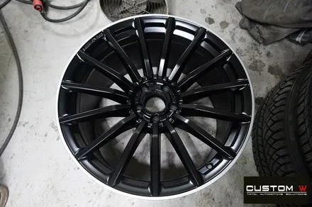 벤츠 GT43 AMG 2대 작업 블랙유광 휠도색 + 골드 캘리퍼 도색/ 무광블랙실버 투톤 휠도색 + 골드 캘리퍼 도색 / 용인 처인구