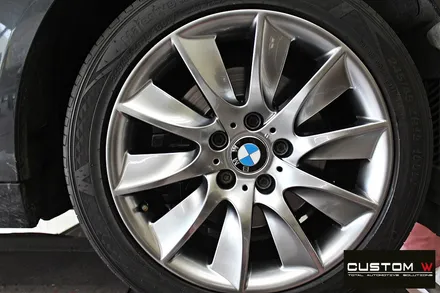BMW F10 528i 터빈휠 수리 후 고스트 크롬 휠도색 + 심각한 부식 제거 후 블랙 캘리퍼 도색 / 용인 처인구