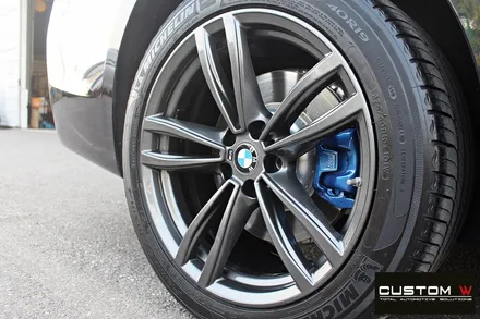 BMW G12 740Li 휠 상처 수리 후 건메탈 휠도색 + 블루 캘리퍼 도색 / 용인 처인구