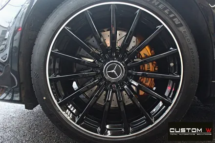 벤츠 GT43 AMG 블랙실버 유광 투톤 휠도색 + 카본 세라믹 골드 캘리퍼 도색 / 용인 처인구