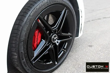 벤츠 CLS300d 블랙유광 휠도색 + 레드 캘리퍼 도색 / 용인 처인구