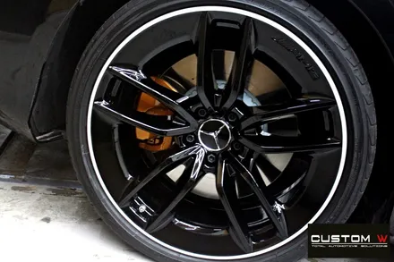 벤츠 CLS53 AMG 블랙실버 투톤 유광 휠도색 + 카본 세라믹 골드 캘리퍼 도색 / 용인 처인구