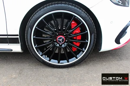 벤츠 A45 AMG 유광 블랙실버 투톤 휠도색 + 레드 캘리퍼 도색 / 용인 처인구