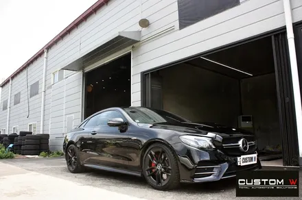 벤츠 E53 AMG 무광 블랙 휠도색 + 레드 캘리퍼 도색 / 용인 처인구