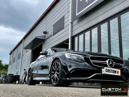 벤츠 S63 AMG 쿠페 무광 블랙 휠도색 + 카본 세라믹 골드 캘리퍼 도색 / 용인 처인구